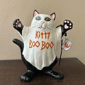 Blue Sky Clayworks Kitty Boo Boo Halloween Ghost Cat By Heather Figurine 9” Tall